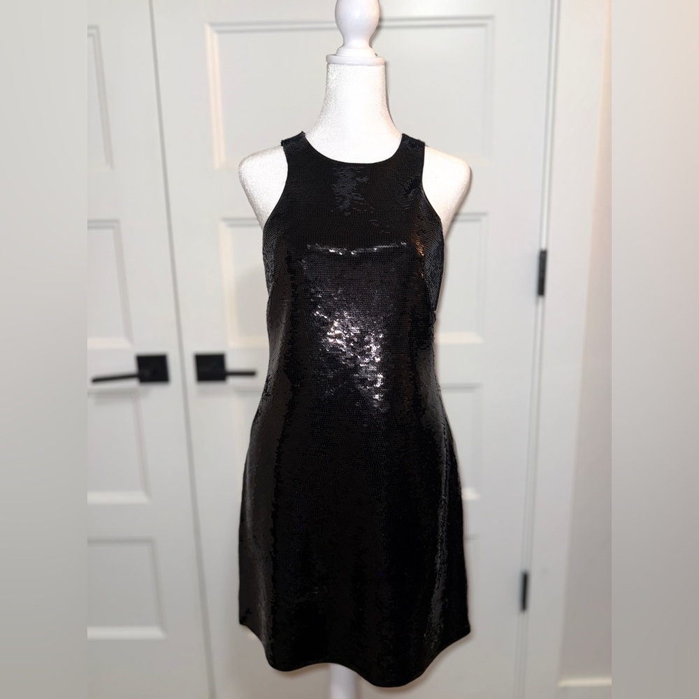Michael Kors Black Sequin Sleeveless Dress